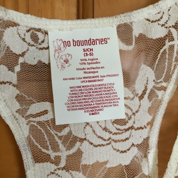 NWT, Lacy tank top, 10% spandex, stretchy, ivory, size S, super adorable - Picture 3 of 3